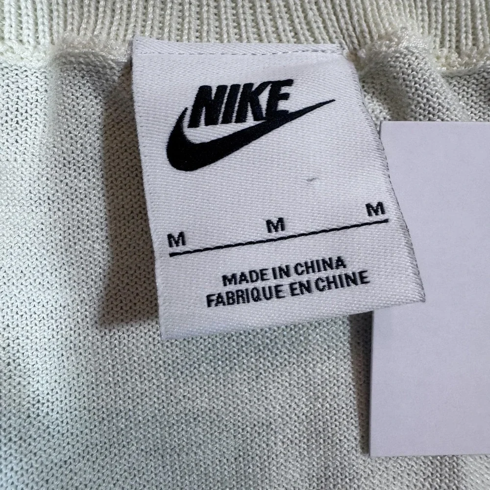 Nike Sweater Vest Mens Medium Cream Black‎ Swoosh SPTCAS FD2873-113 New Tag